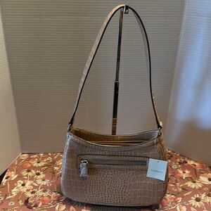 Liz Claiborne Tan Croc-Embossed Shoulder Bag new with tags Y2K inspired